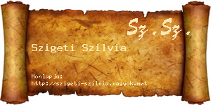 Szigeti Szilvia névjegykártya